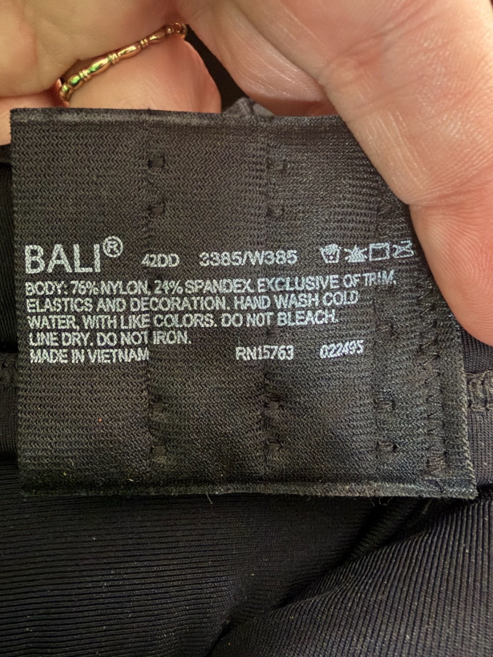 Bali Passion for Comfort Underwire Minimizer Bra DF3385 Size 42DD Black - Picture 4 of 4